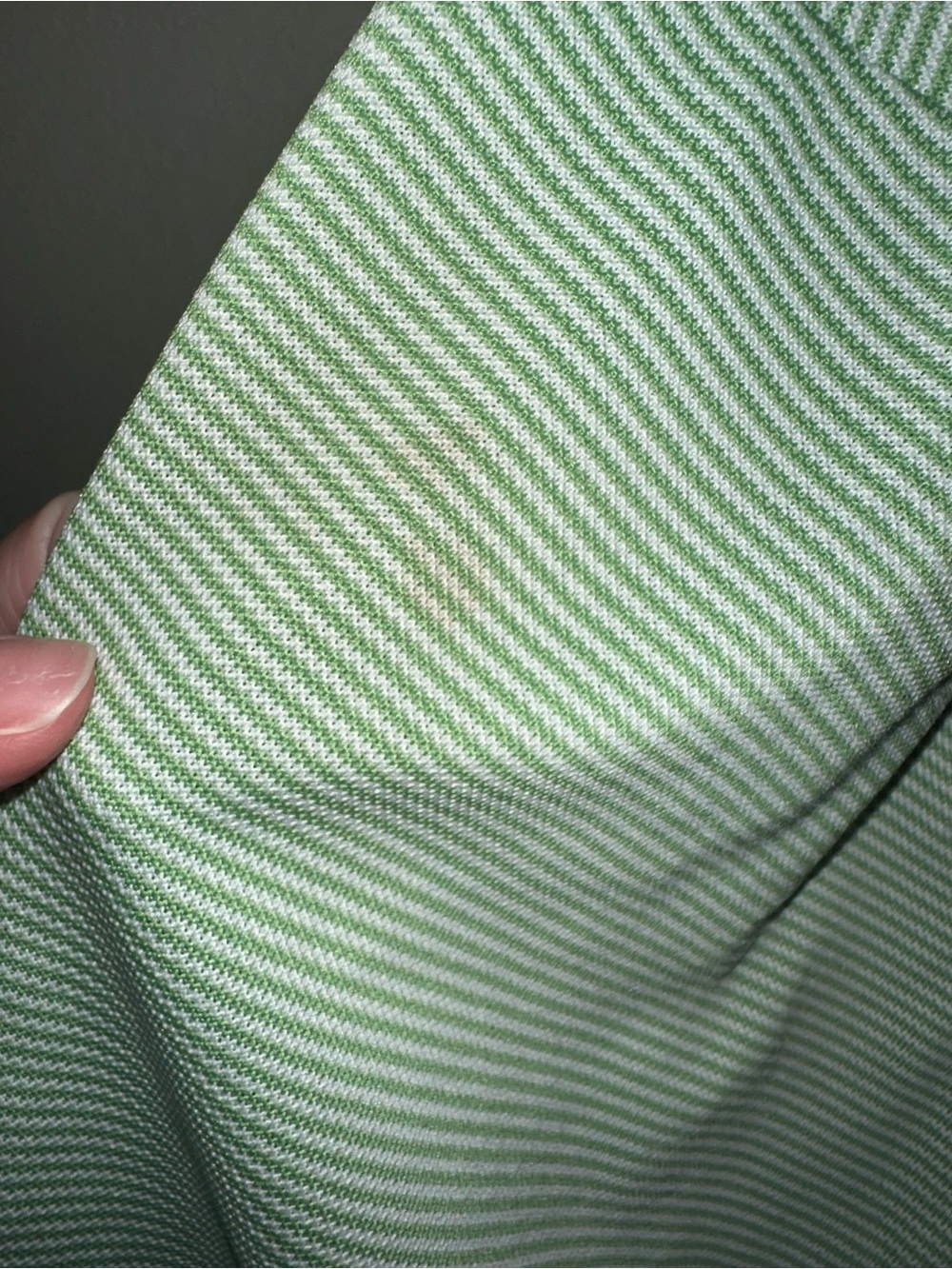 Southern Tide Light Green Striped Polo with Contrast Collar - Picture 3 of 4